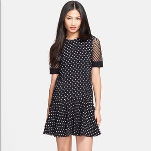 Rebecca Taylor polka dot lace sleeve dress